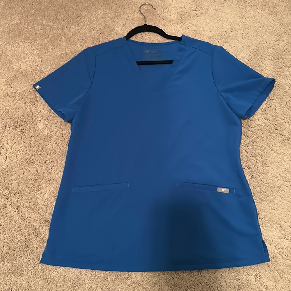 Royal blue figs scrub top. Size M. $20 each. Have 2 available!